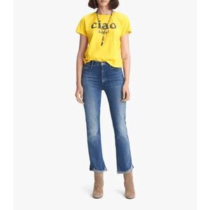 Mother Jeans High Waisted Rascal Ankle Slit Flip Double Shot Espresso Size 27